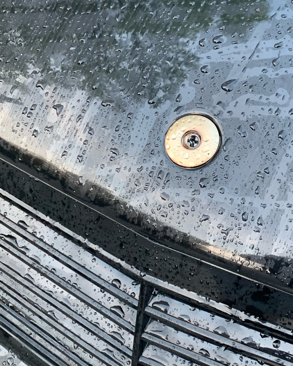 Auto schämt sich. Auto hat Horn ab